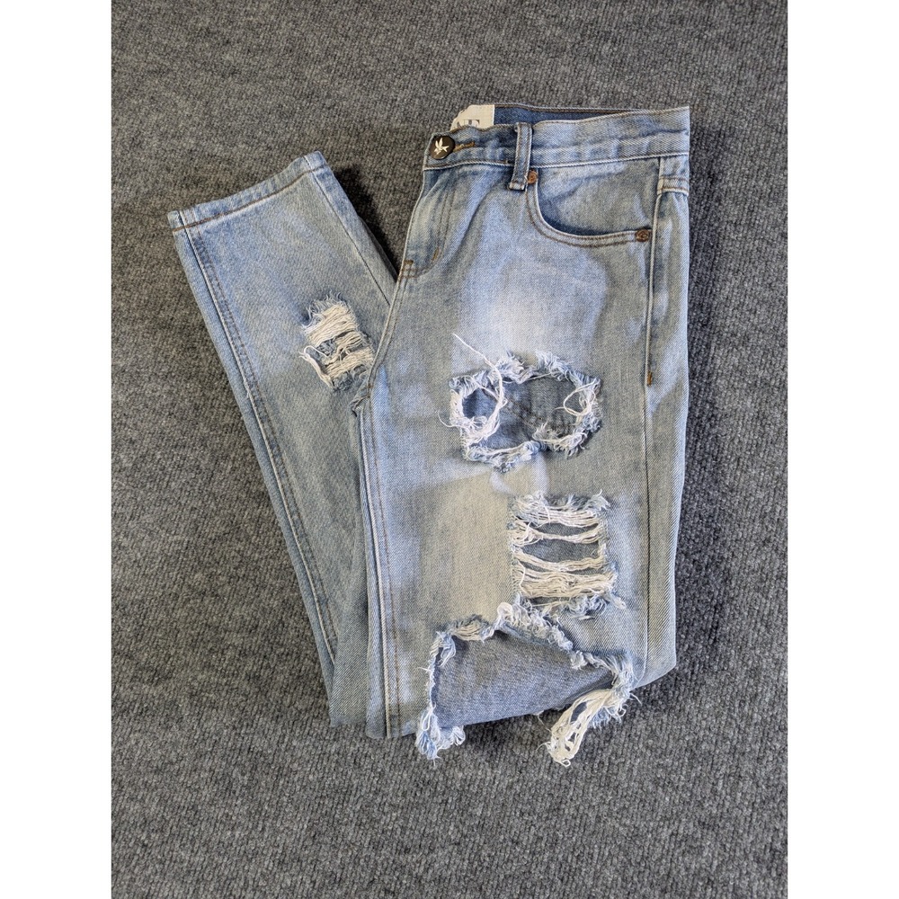 One Teaspoon Destroyed Baggie Blue Jeans Women's Size 26 Relaxed‎ Tapered Leg